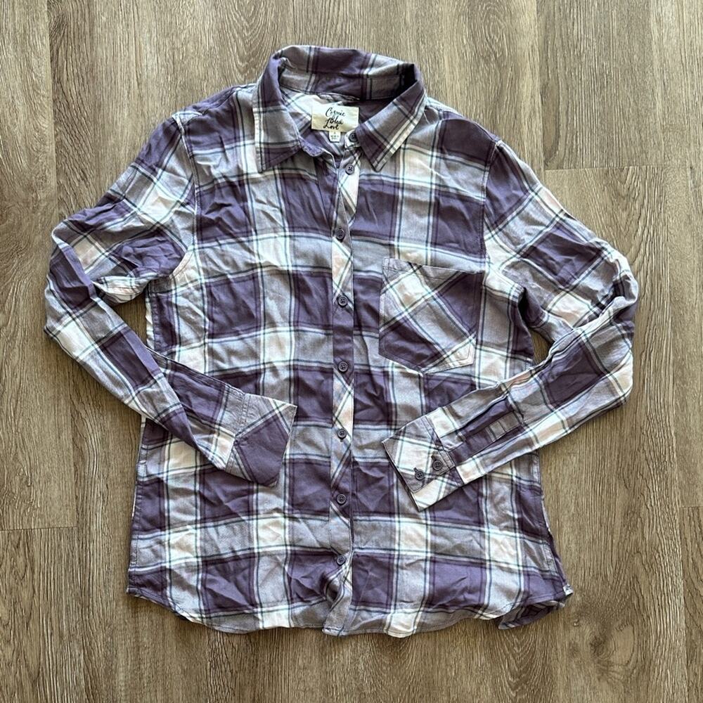 Cosmic Blue Love Hayley Relaxed‎ Purple & Pink Button Down Shirt Small
